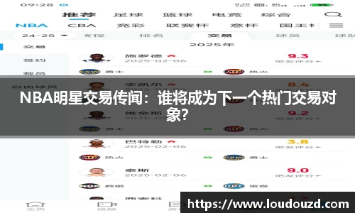 NBA明星交易传闻：谁将成为下一个热门交易对象？